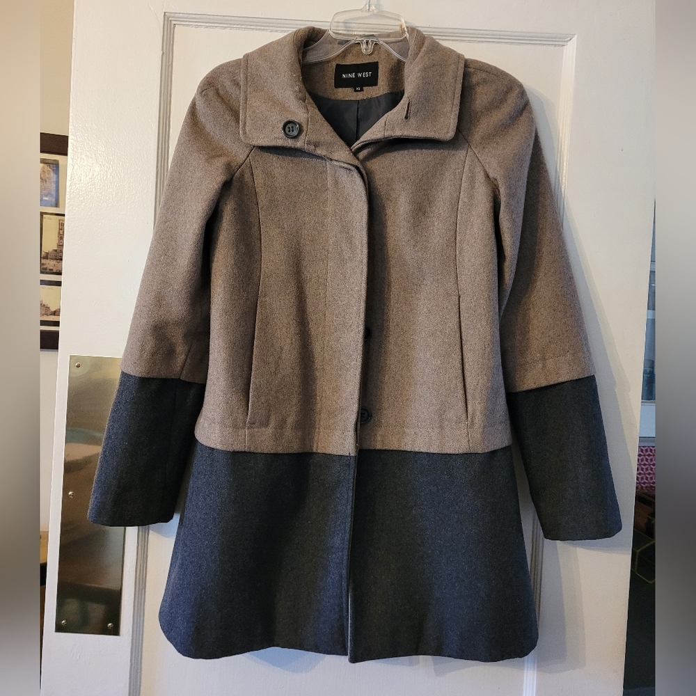 Nine West Women's Two-Tone Pea Coat
